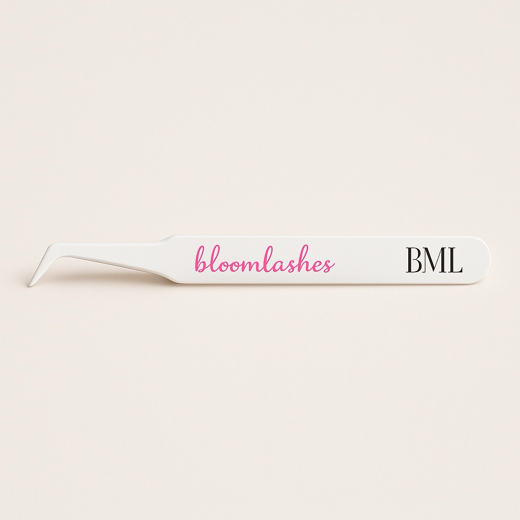 BloomLashes L-Shape Tweezers -white
